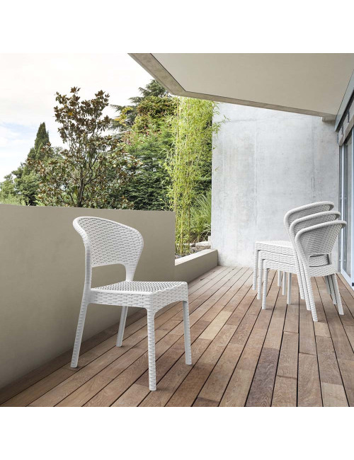 972 كرسي بلاستيك مجدول بدون يدة رجل مدو