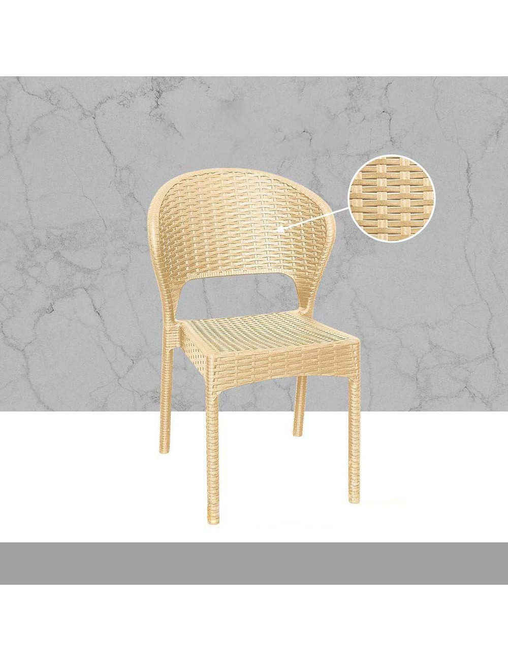 972 كرسي بلاستيك مجدول بدون يدة رجل مدو