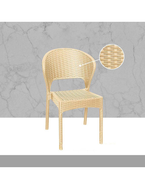 972 كرسي بلاستيك مجدول بدون يدة رجل مدو