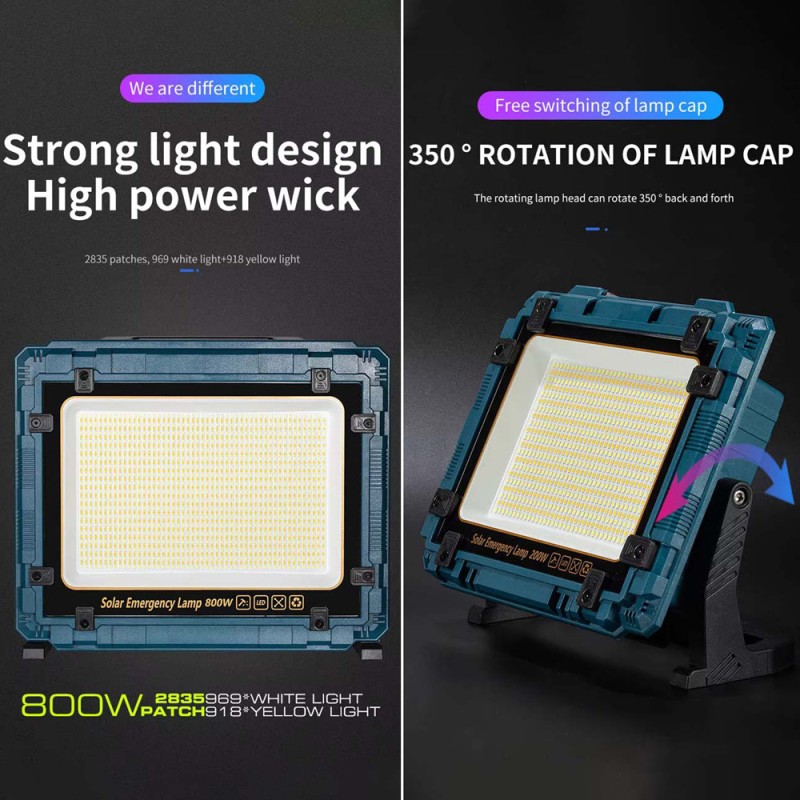W8121-3 SOLAR EMERGENCY FLOOD LIGHT 800W