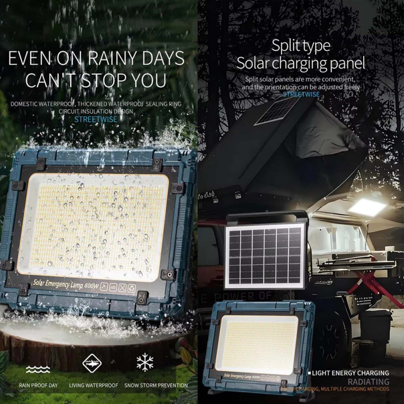 W8121-3 SOLAR EMERGENCY FLOOD LIGHT 800W