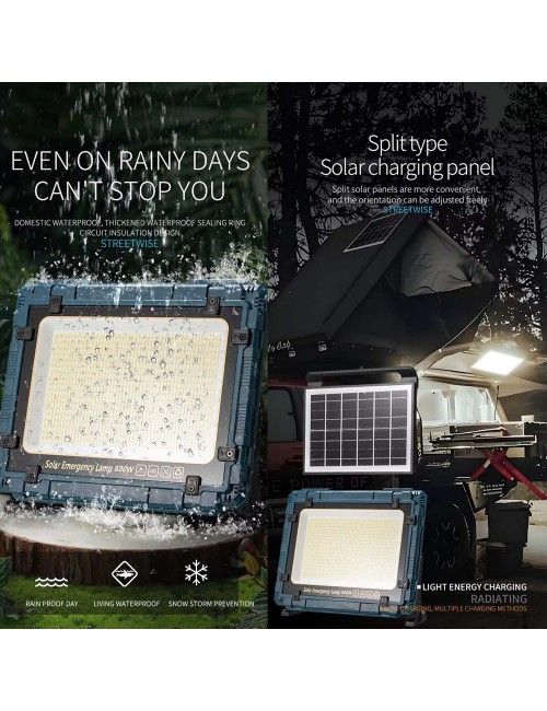 W8121-3 SOLAR EMERGENCY FLOOD LIGHT 800W