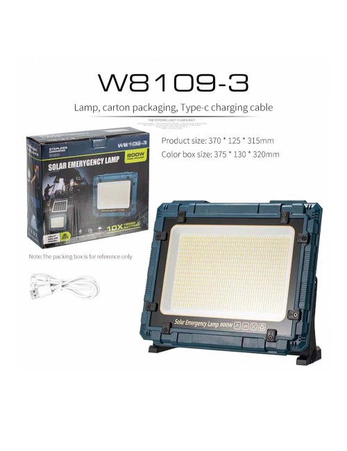 W8121-3 SOLAR EMERGENCY FLOOD LIGHT 800W