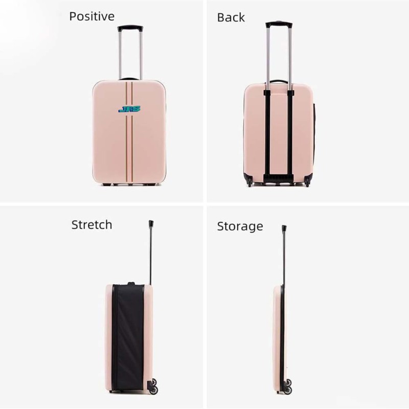FOLDING TRAVEL TROLLEY BAG 20" PINK