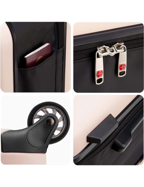 FOLDING TRAVEL TROLLEY BAG 20" PINK