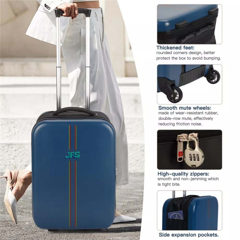 FOLDING TRAVEL TROLLEY BAG 24" BLUE