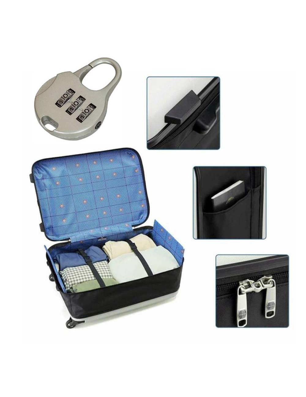 FOLDING TRAVEL TROLLEY BAG 28" SILVER