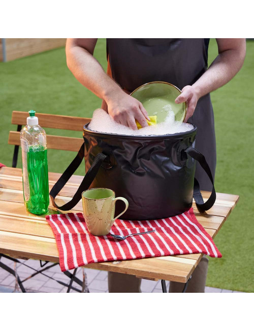 LZH-069 MULTI-PURPOSE FOLDING BUCKET 10LTR BLACK