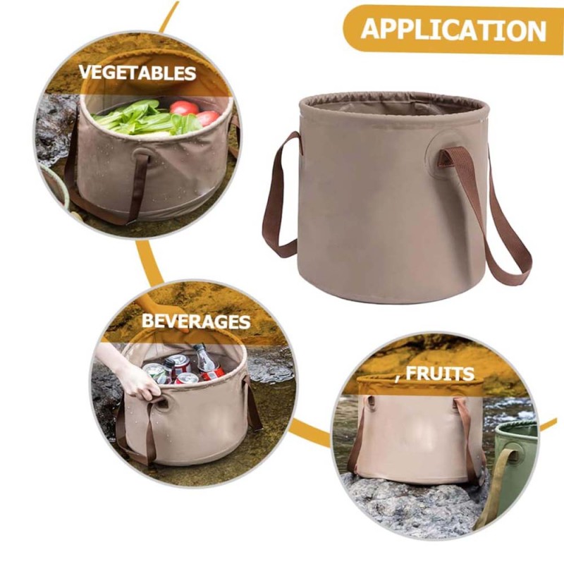 LZH-071 MULTI-PURPOSE FOLDING BUCKET 10LTR KHAKI