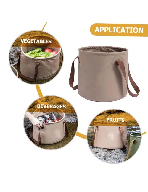LZH-071 MULTI-PURPOSE FOLDING BUCKET 10LTR KHAKI
