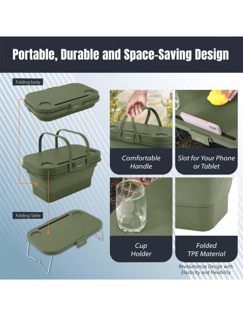 LZH-067 FOLDING STORAGE BASKET GREEN