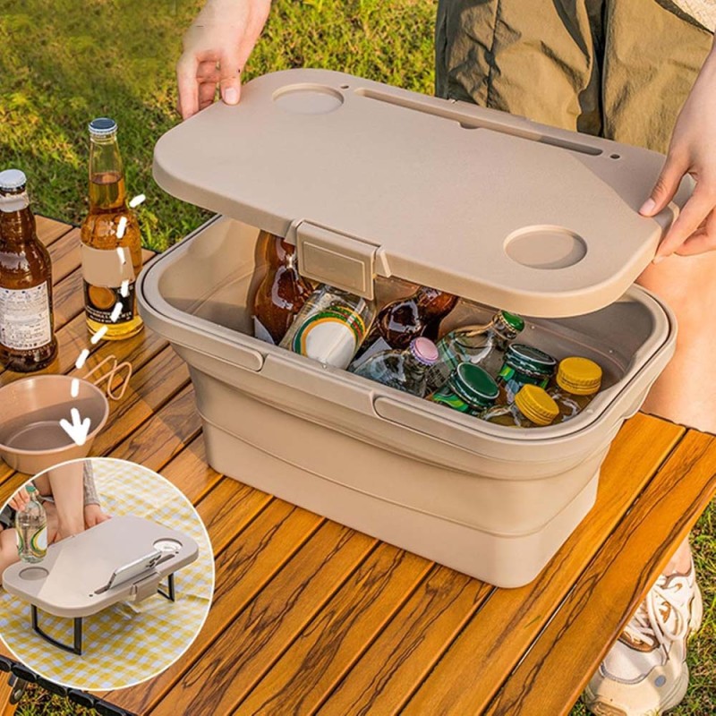 LZH-068 FOLDING STORAGE BASKET BEIGE