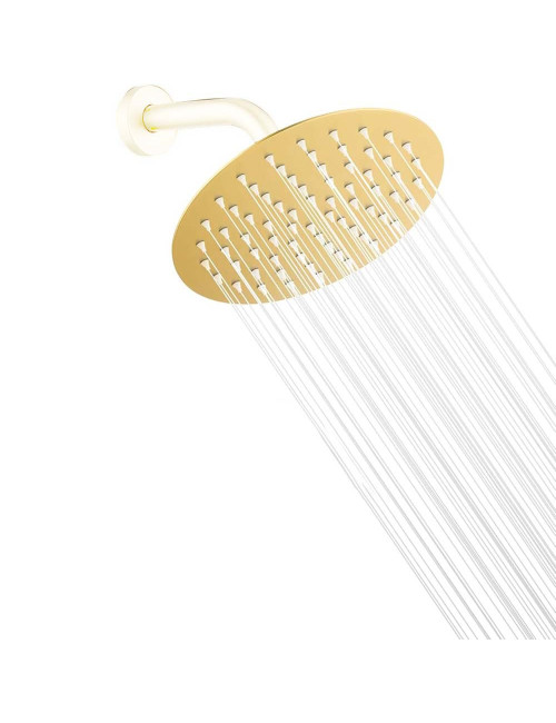 STEEL SHOWER SET ROUND 25 CM GOLD