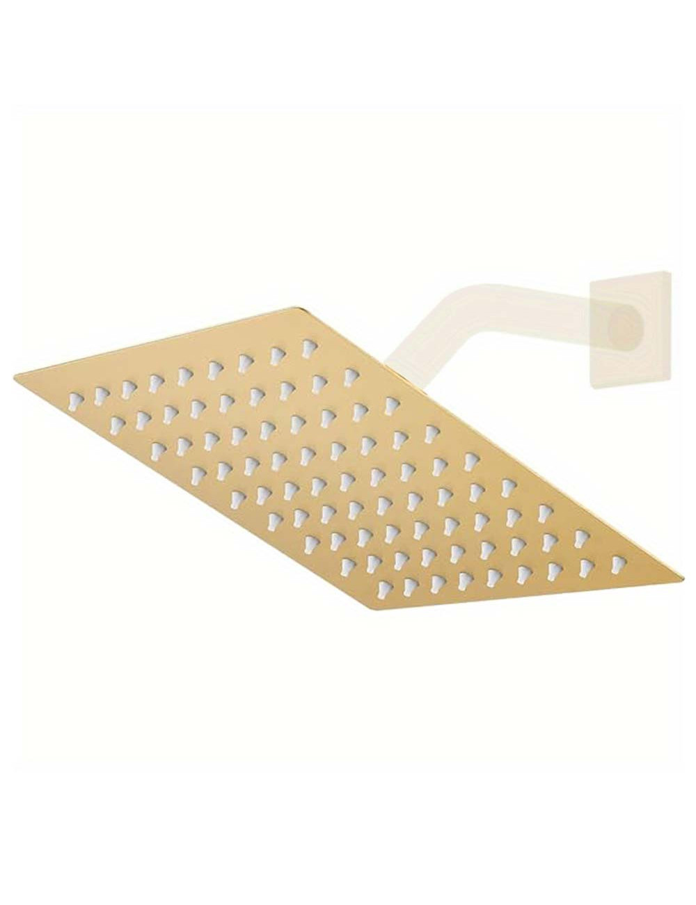 STEEL SHOWER SET SQUARE 25 CM GOLD