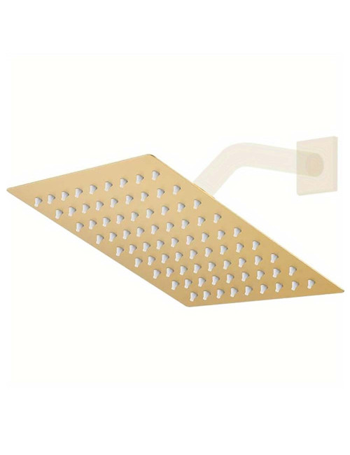 STEEL SHOWER SET SQUARE 25 CM GOLD