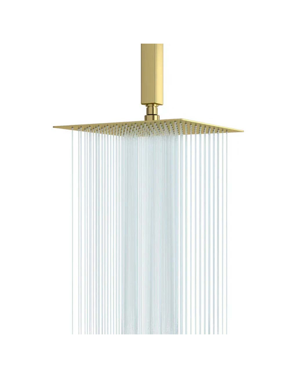 STEEL SHOWER SET SQUARE 25 CM GOLD