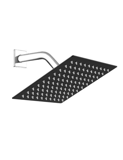 STEEL SHOWER SET SQUARE 25 CM BLACK