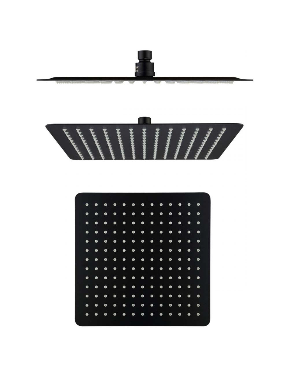STEEL SHOWER SET SQUARE 25 CM BLACK