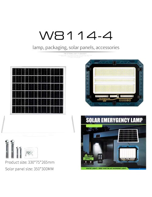 W8114-4 كشاف طاقة شمسية 600 وات مع بنل