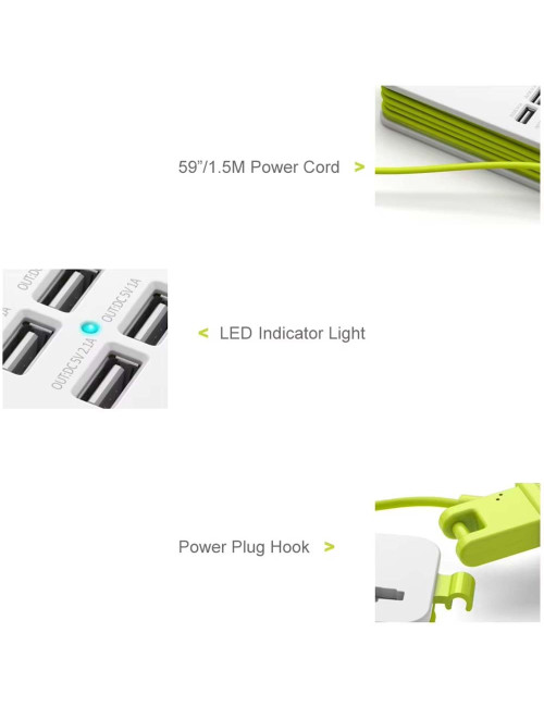 49-2-4000 4USB موزع طاقة + شاحن