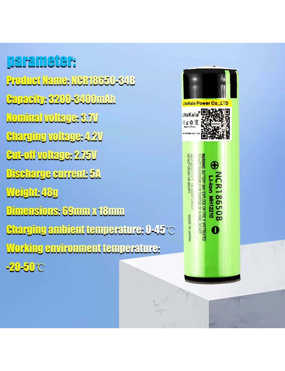 32-1-34B-JT LK 34B-JT 18650 BATTERY