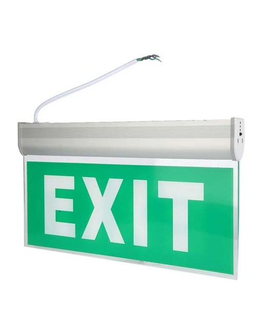 EXIT The emergency exit sign is green