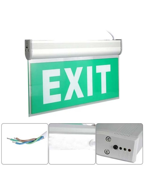 EXIT The emergency exit sign is green