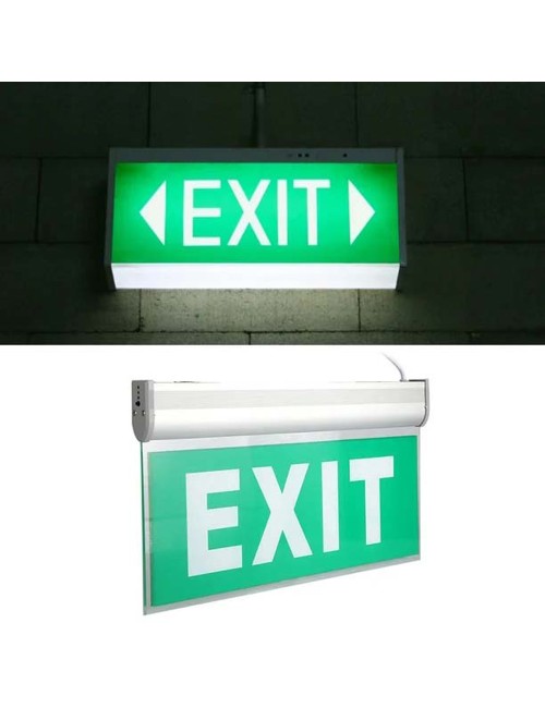 EXIT The emergency exit sign is green