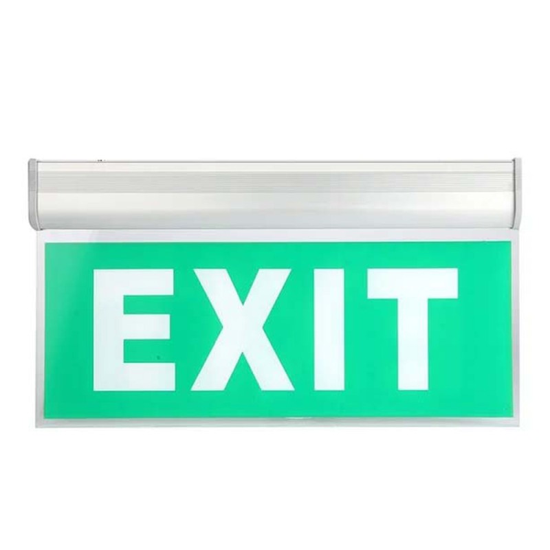 EXIT The emergency exit sign is green