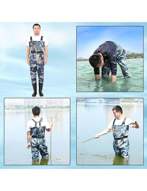 CM-094 COVERALL JACKET WITH SHOES (WADER) CAMOUFLAGE COLOR SIZE 42