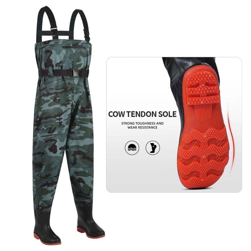CM-095 COVERALL JACKET WITH SHOES (WADER) CAMOUFLAGE COLOR SIZE 43