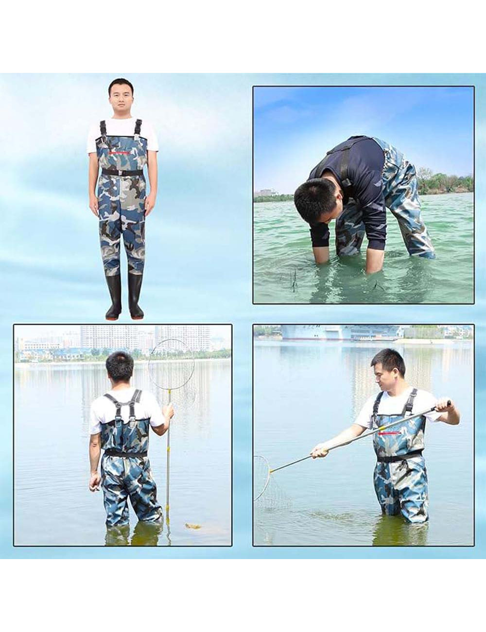 CM-096 COVERALL JACKET WITH SHOES (WADER) CAMOUFLAGE COLOR SIZE 44