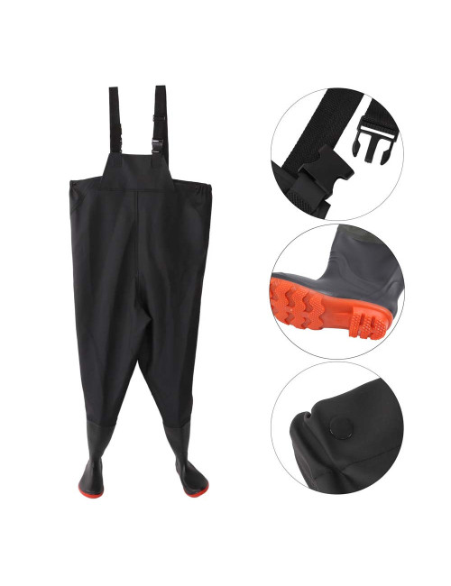 CM-098 COVERALL JACKET WITH SHOES (WADER) BLUE COLOR SIZE 42