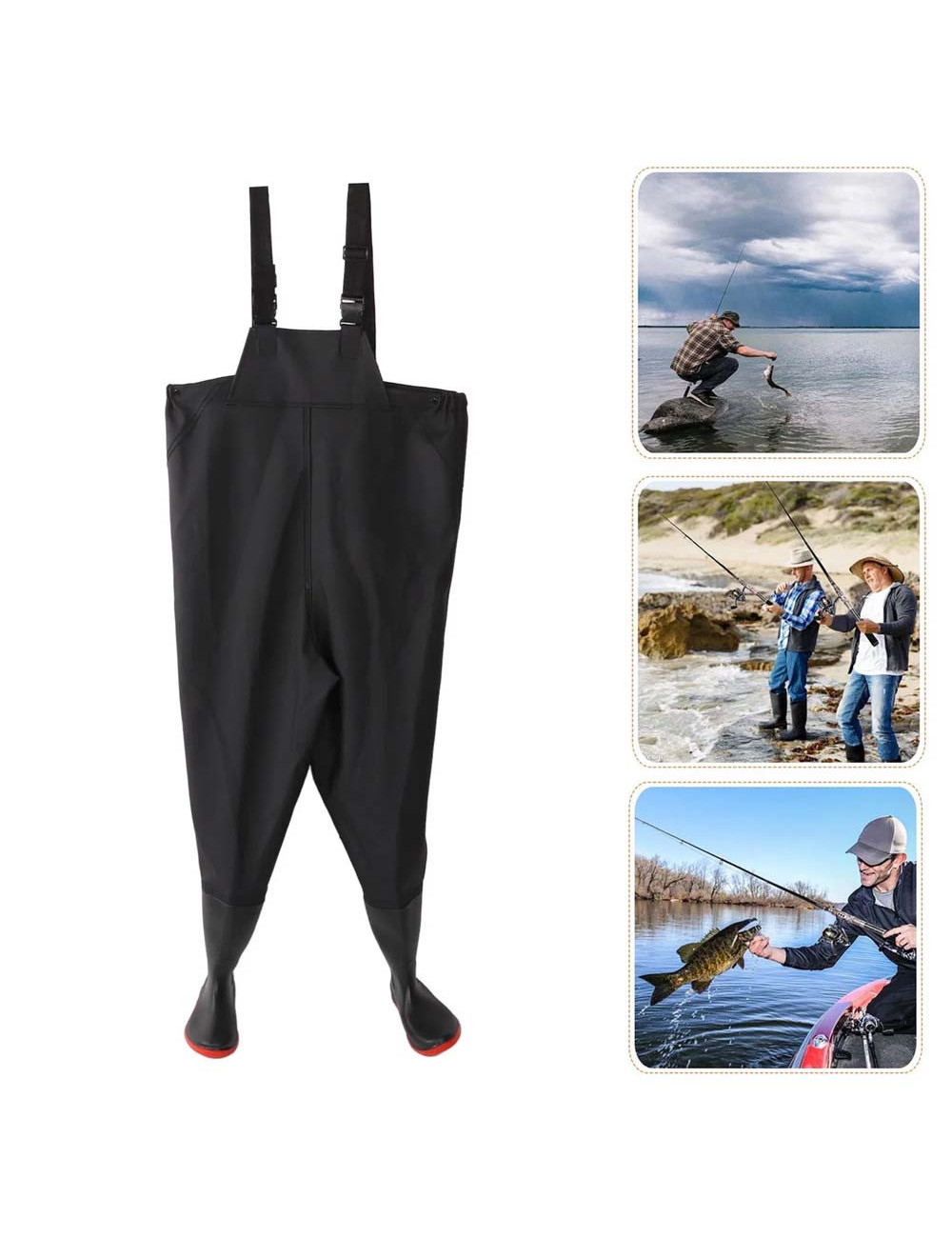 CM-099 COVERALL JACKET WITH SHOES (WADER) BLUE COLOR SIZE 43