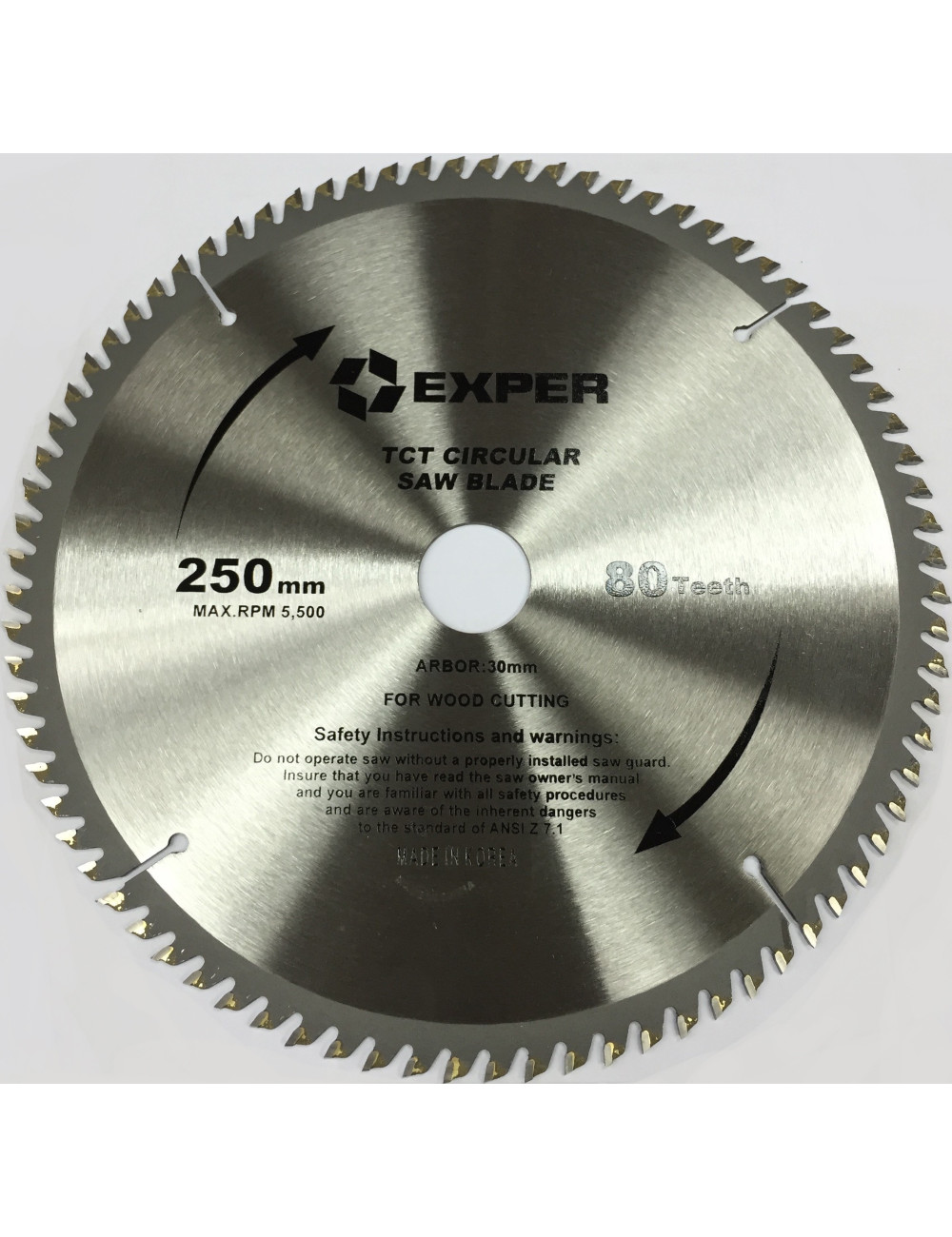 Diamond Blade For Wood Cutting 250 MM x 80 T x 30 MM - KOREA