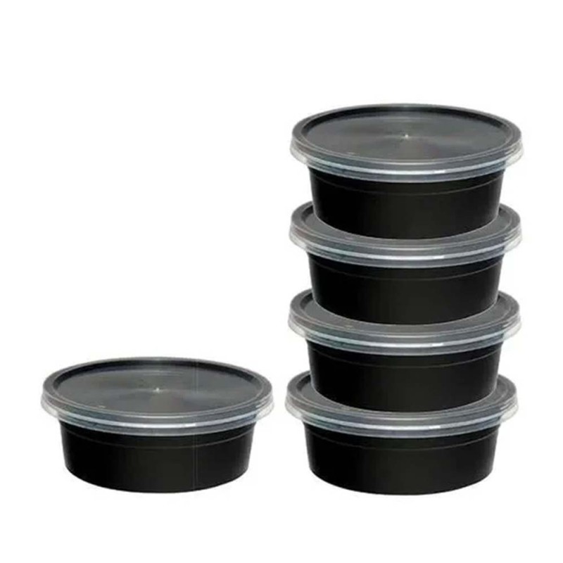 علبة ميكرويف اسود مدور MCR006 250ML