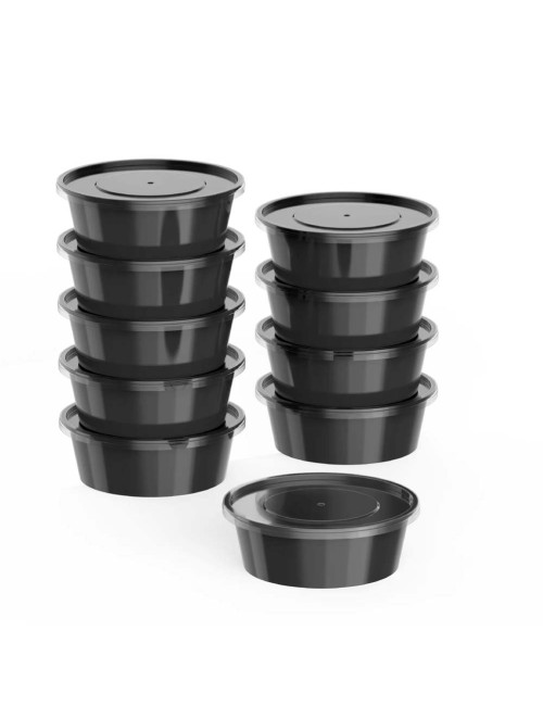 علبة ميكرويف اسود مدور MCR006 250ML