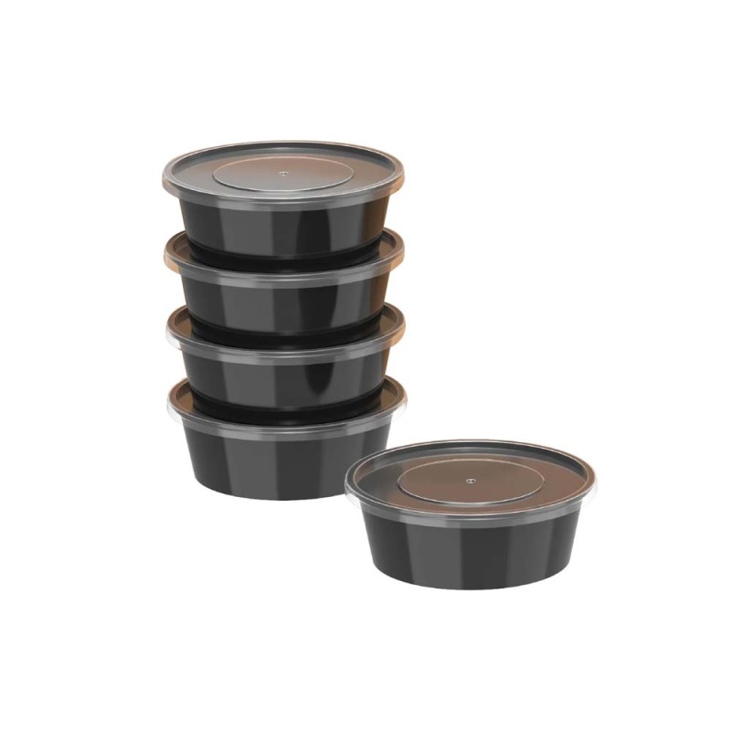MCR007 MICROWAVE ROUND BLACK BOWL 300ML