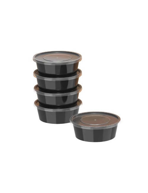 MCR007 MICROWAVE ROUND BLACK BOWL 300ML