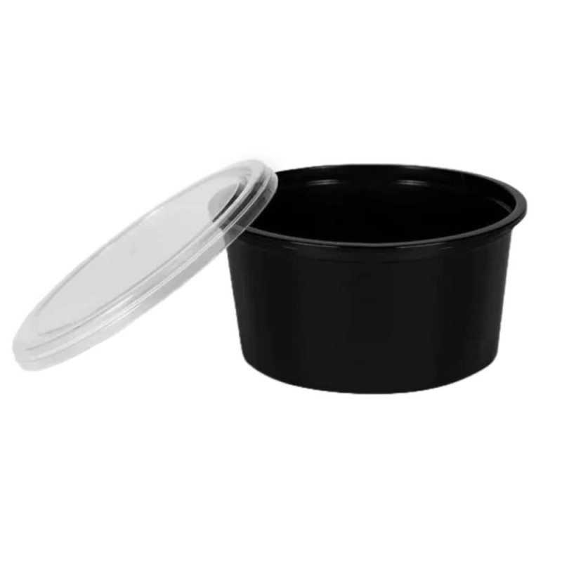 MCR003 MICROWAVE ROUND BLACK BOWL 450ML