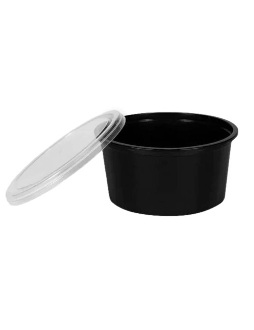MCR003 MICROWAVE ROUND BLACK BOWL 450ML