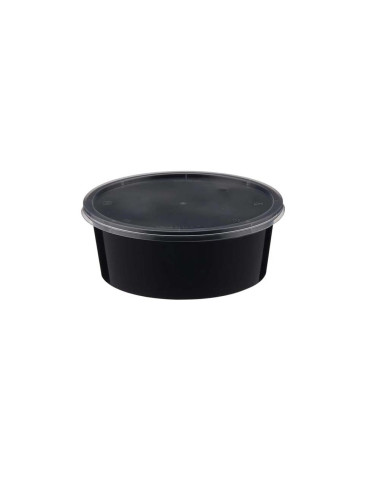 MCR002 MICROWAVE ROUND BLACK BOWL 400ML