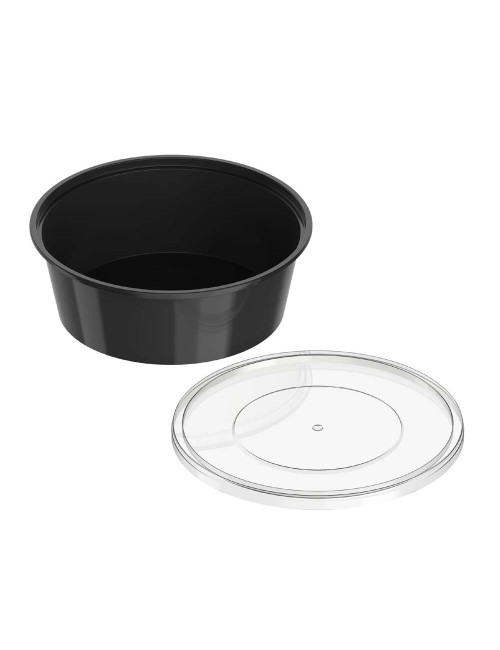 علبة ميكرويف اسود مدور MCR002 400ML