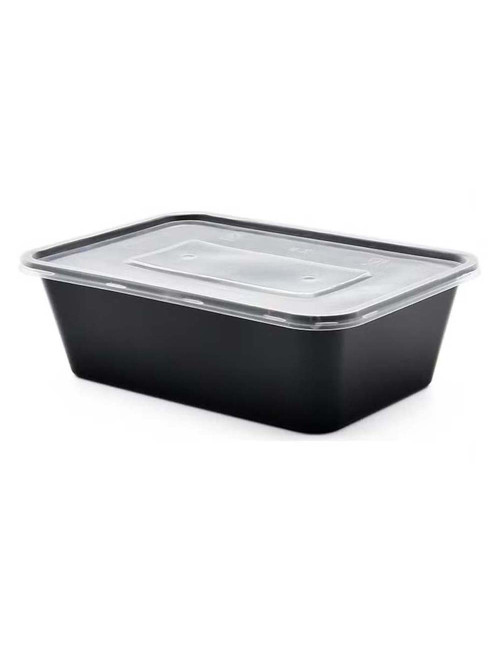 MCB002 MICROWAVE RACTANGULAR BLACK BOWL 650ML
