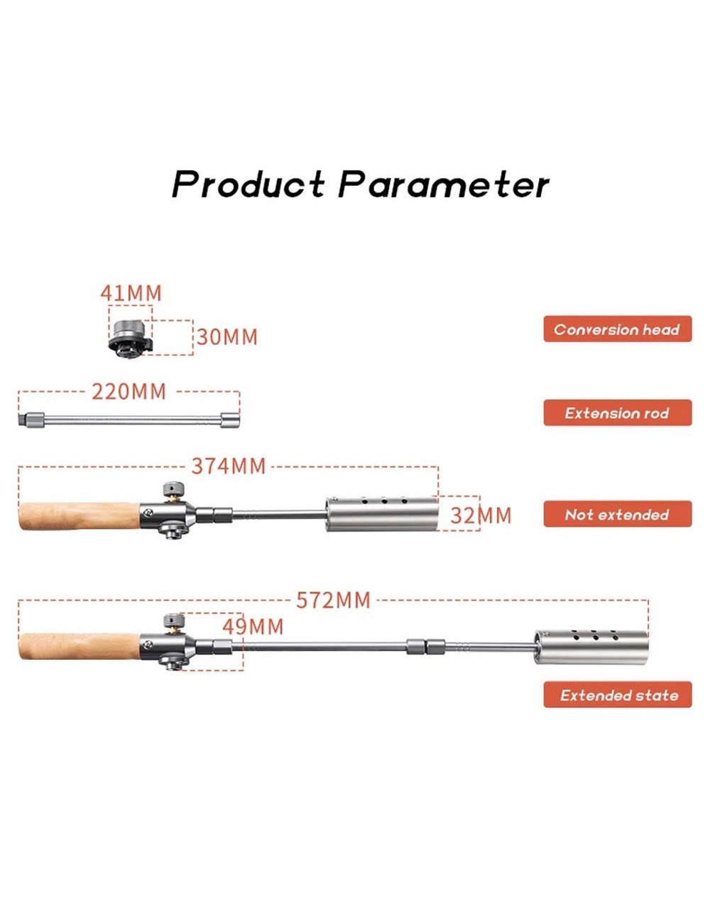 TC-PQ-101 DETACHABLE FLAME THROWER TORCH
