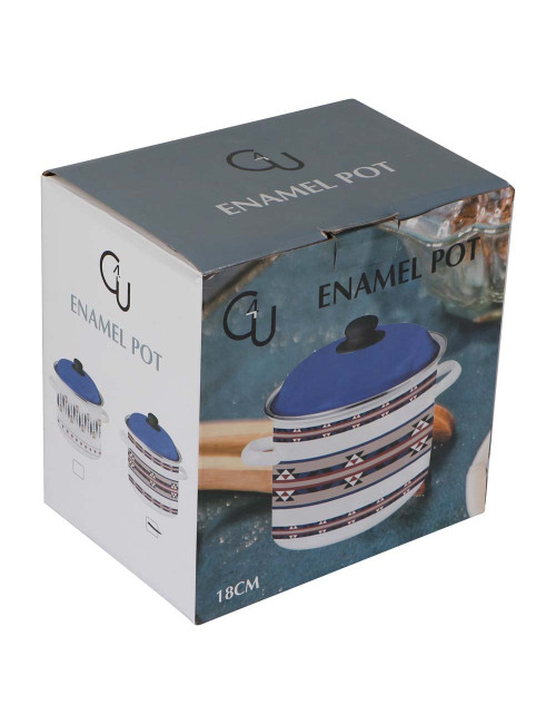 DEEP ENAMEL POT - 18CM