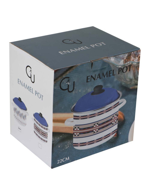 DEEP ENAMEL POT - 22CM