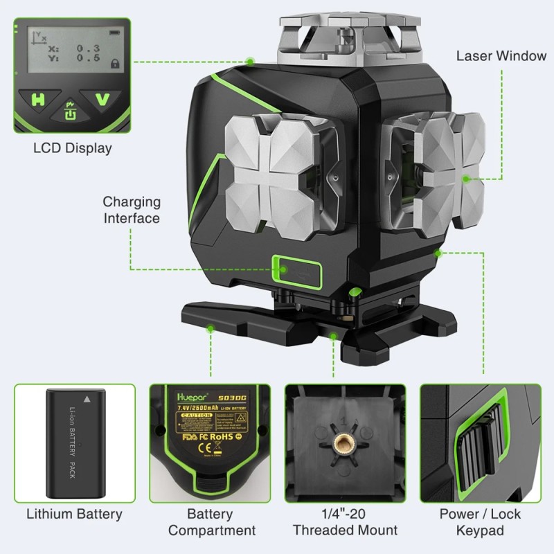 HUEPAR S04CG LASER LEVEL WITH STAND