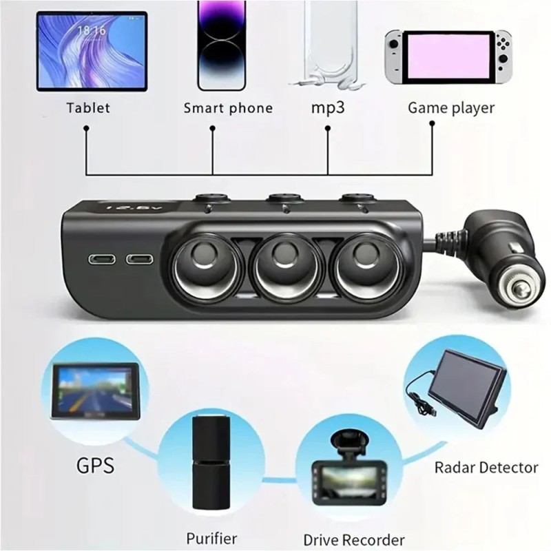 CS4 CAR CHARGER SPLITTER موزع شاحن سيارة