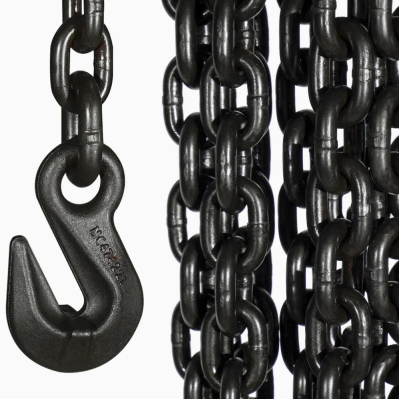 BLACK LINK CHAIN WITH HOOK 10 MM x 6.50 MTR